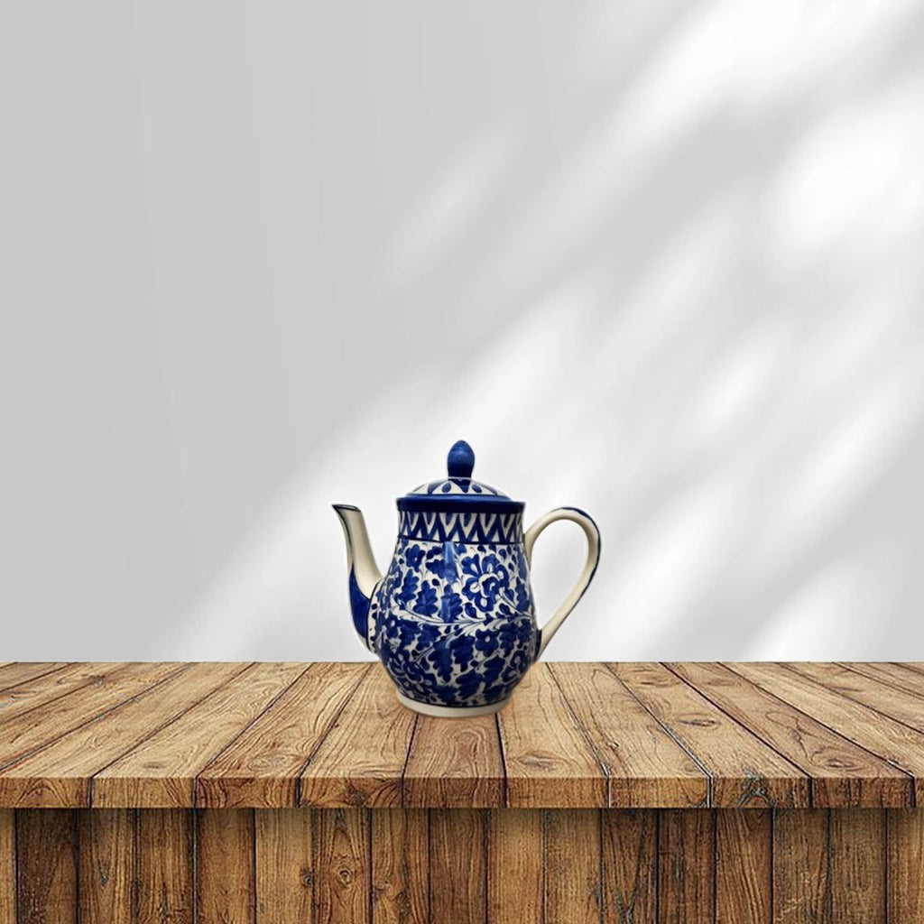 Classic Blue Pottery Handcrafted Ceramic Tea Set