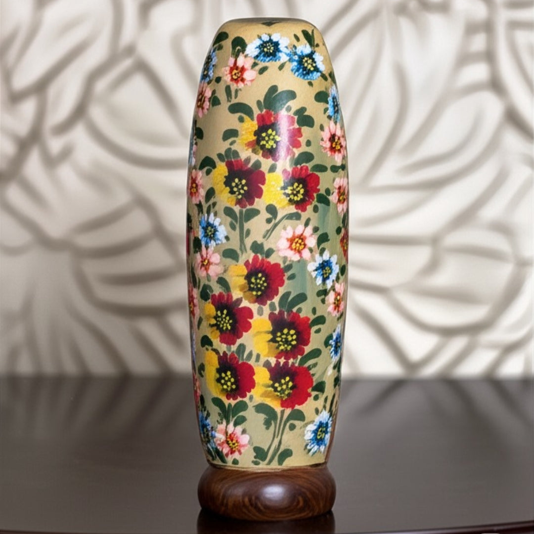 Handcrafted Floral Camel Skin Lamp
